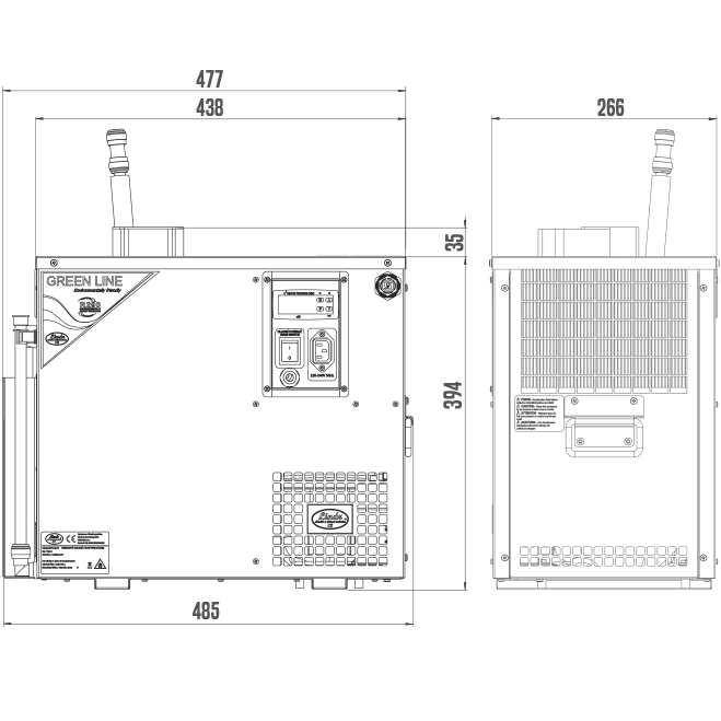 Dimensions du Groupe de froid New Lindr AS-40